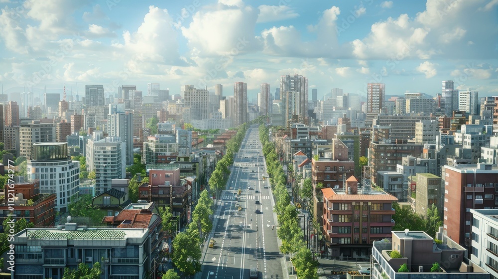 Cityscape Aerial View of Modern Architecture Cityscape Aerial View of Modern Architecture