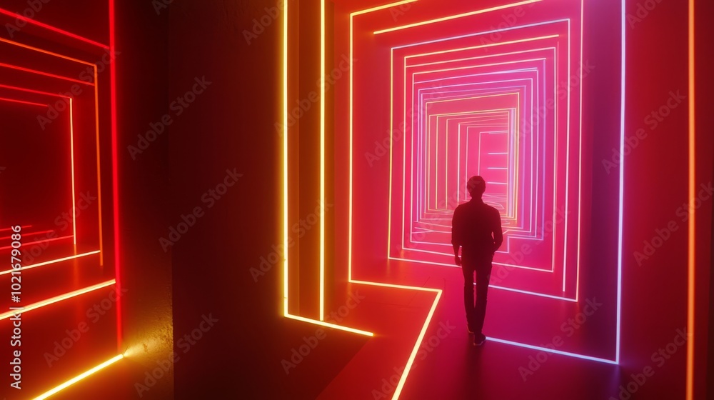 Illuminated Neon Maze: A Vibrant Light Installation Experience Illuminated Neon Maze: A Vibrant Light Installation Experience