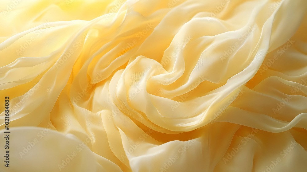 Abstract Yellow Silk Fabric Background Abstract Yellow Silk Fabric Background