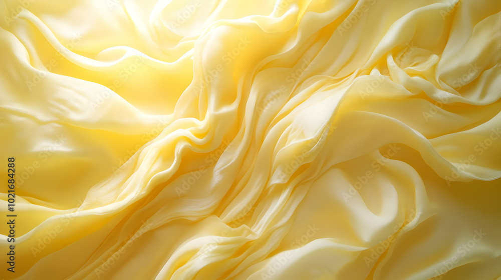Abstract Yellow Silk Fabric Texture Background Abstract Yellow Silk Fabric Texture Background