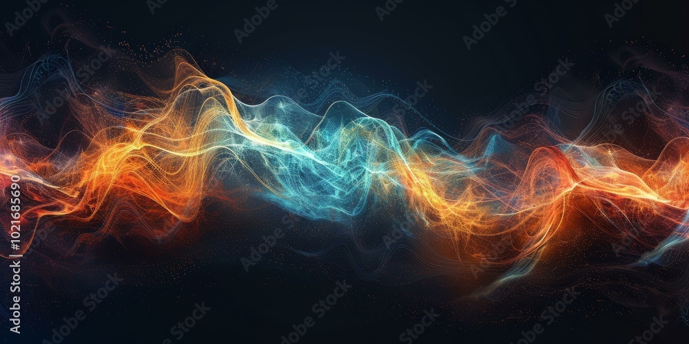 Fototapeta premium Colorful abstract background with flowing light waves