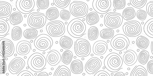 Pattern seamless abstract. Lines, circles, spirals. Abstract shapes, curls. Vector simple background.