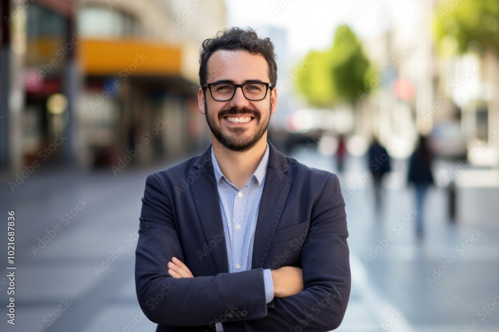 Portrait of a handsome young businessman with his arms crossed in the city Portrait of a handsome young businessman with his arms crossed in the city