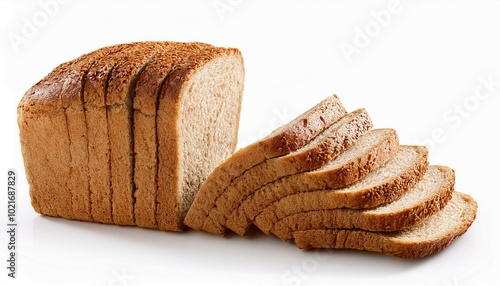 sliced bread isolated on white background