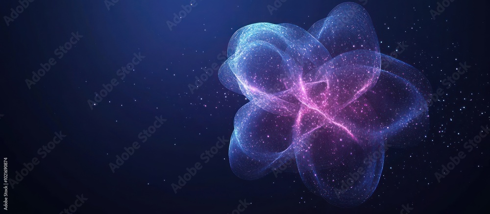 Obraz premium image of a knot in the form of a starry sky or space, consisting of points,