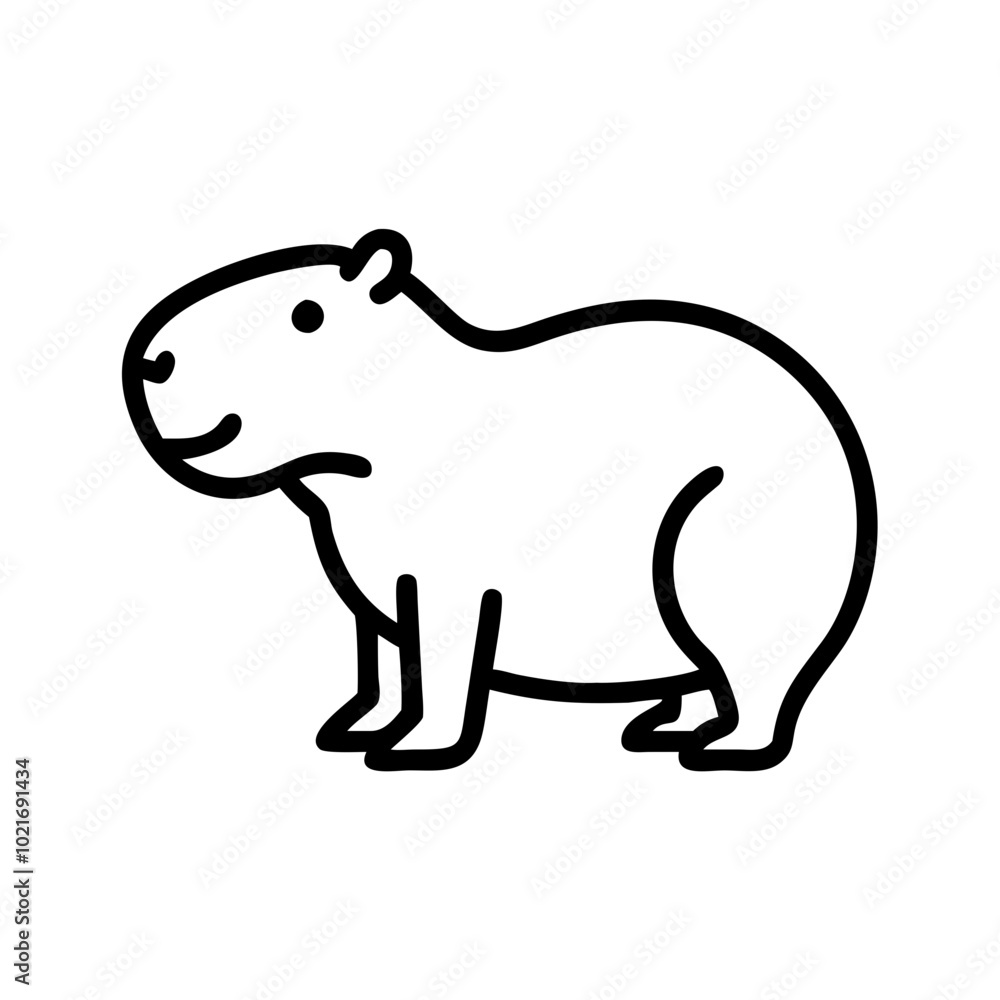 capybara line drawing with minimal design. capybara line drawing with minimal design.