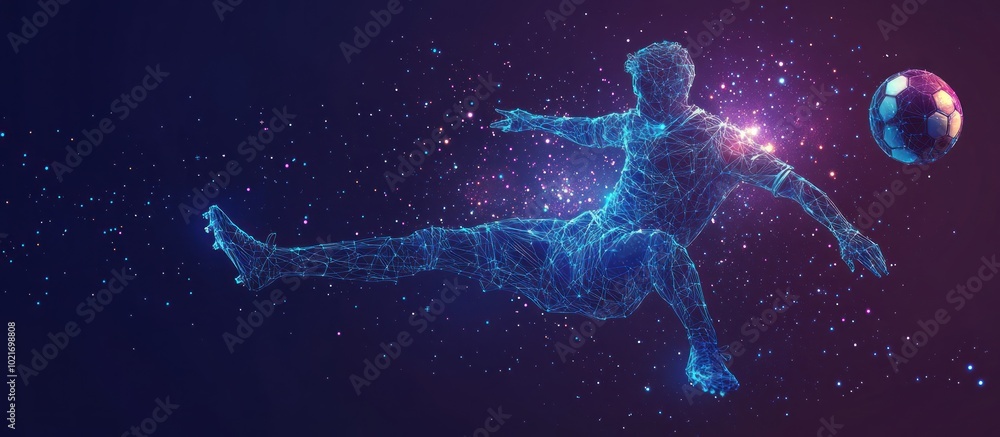 Abstract image of a Soccer star in the form of a starry sky or space Abstract image of a Soccer star in the form of a starry sky or space