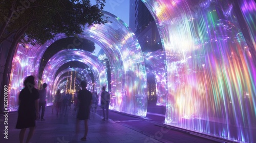 Illuminated Urban Wonderland: Interactive Light Installations at Vibrant Street Festival