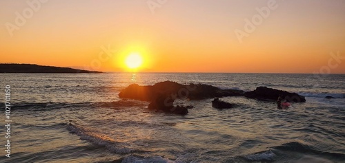 sunset on the sea