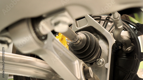 Bild auf Leinwand Car suspension and drive shaft