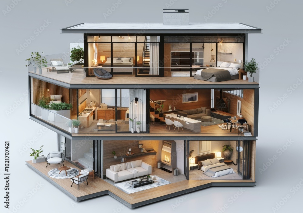 Modern Multi-Level Home Interior Design Modern Multi-Level Home Interior Design