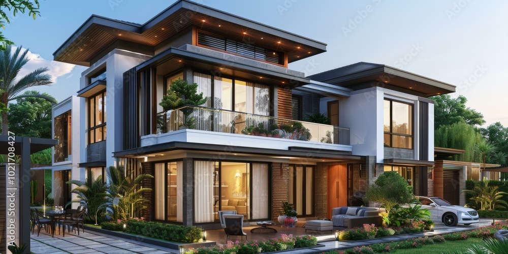 Fototapeta premium Modern Luxury Mansion Exterior Design