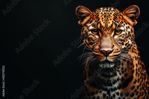 Close-up of a leopard looking directly into the camera