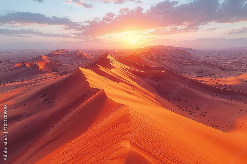 Fototapeta premium Amazing red sand dunes in the middle of nowhere