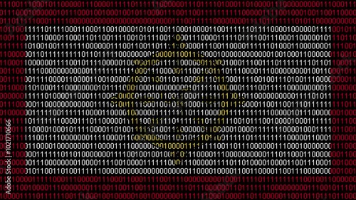 Binary code on flag of Sikkim. Program source code or Hacker concept on Sikkimese flag. Sikkim digital technology security, hacking or programming photo