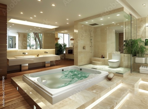 Modern Luxury Bathroom with Jacuzzi