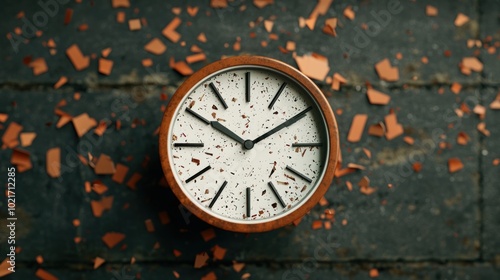 Wallpaper Mural Time in Turmoil: Vintage Clock Hands Spinning, Symbolizing Market Crash Chaos Torontodigital.ca