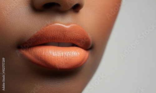 A woman's lips are painted orange