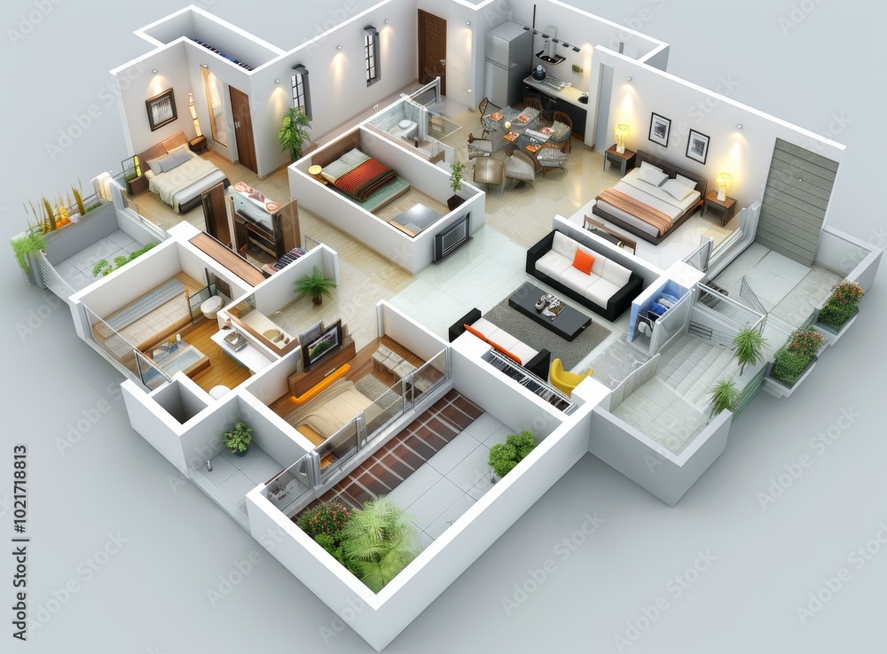 Apartment Floor Plan Design Illustration Apartment Floor Plan Design Illustration