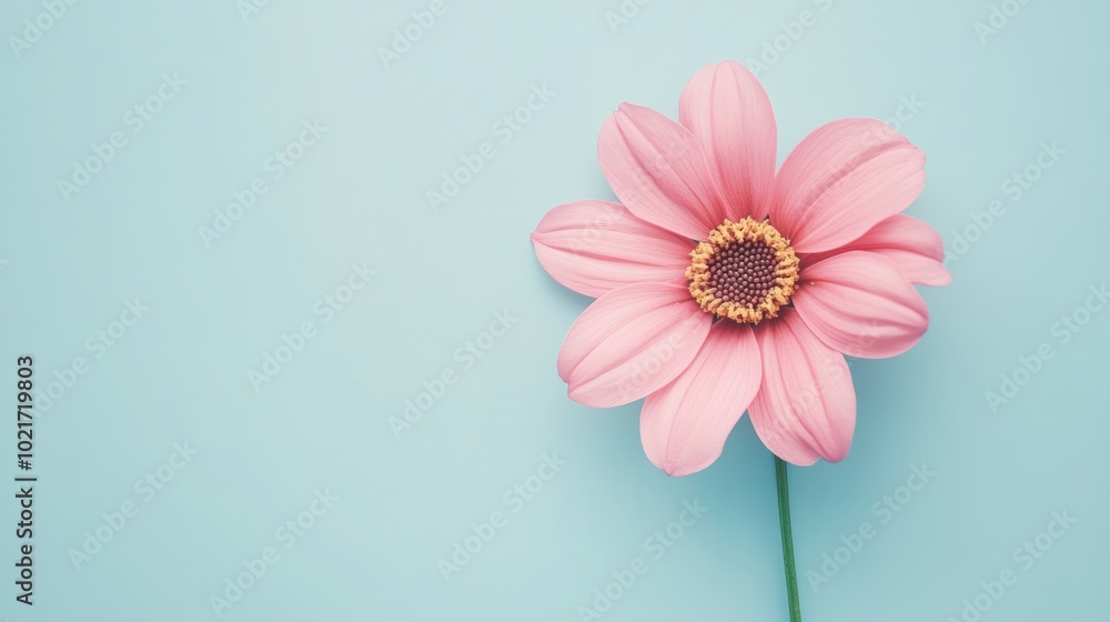 Simple Flower Blooming on Pastel Background with Text Space Generative AI Simple Flower Blooming on Pastel Background with Text Space Generative AI