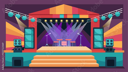 The stage is equipped with advanced audio and lighting systems perfect for hosting concerts and theatrical productions.