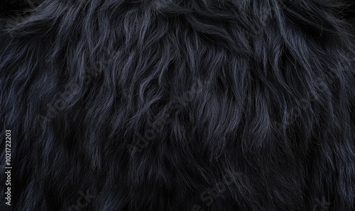 A close up of a black animal's fur with a lot of texture