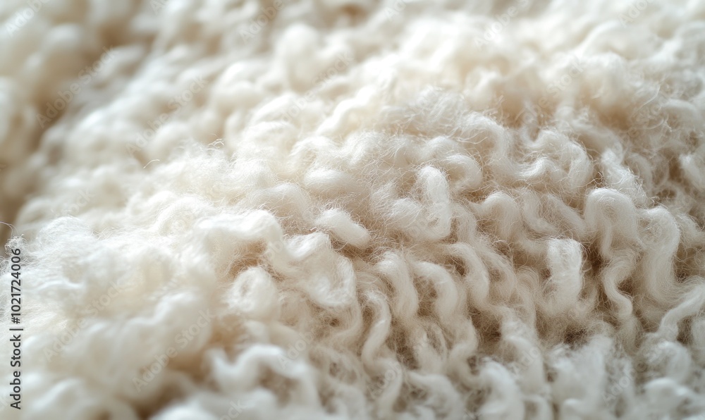 A close up of a fluffy white sheep's wool A close up of a fluffy white sheep's wool