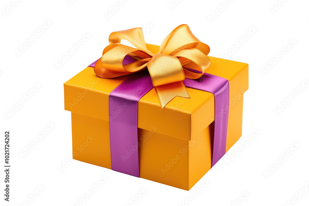 Fototapeta premium Birthday gift box with bow isolated on transparent background