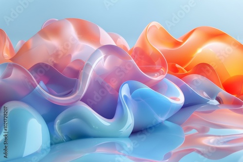 Wallpaper Mural Abstract Fluid Forms in Vibrant Colors Torontodigital.ca