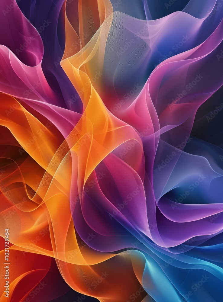 Abstract Colorful Flowing Fabric Design Abstract Colorful Flowing Fabric Design