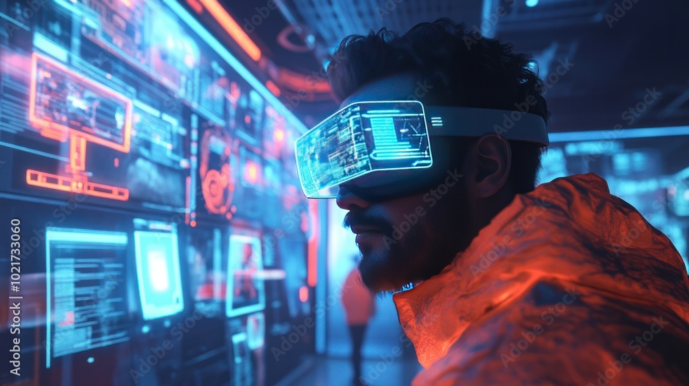 Digital illustrators using augmented reality glasses to bring 3D illustrations to life, blending art with cutting-edge technology in a futuristic studio Digital illustrators using augmented reality glasses to bring 3D illustrations to life, blending art with cutting-edge technology in a futuristic studio