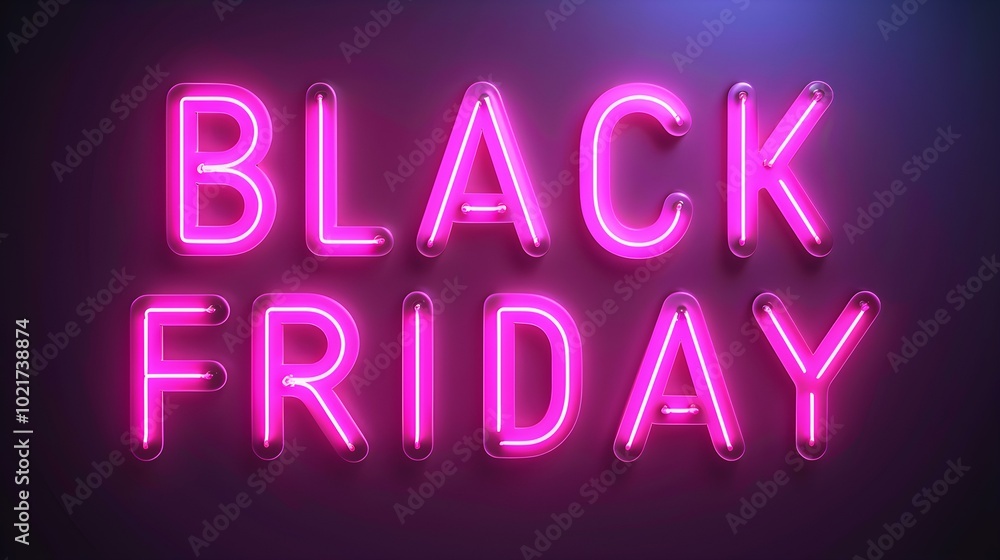 Hot Pink 'BLACK FRIDAY' Neon Sign on an elegant Dark Background Hot Pink 'BLACK FRIDAY' Neon Sign on an elegant Dark Background