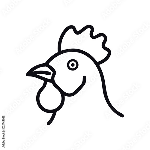 Vector illustration of a rooster Head, Chicken icons.