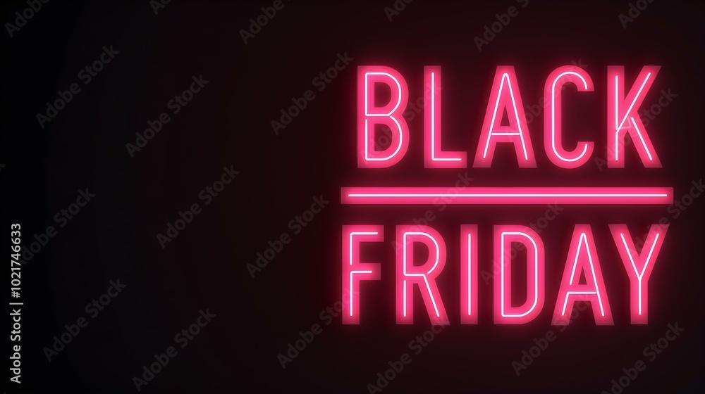 Obraz premium Red 'BLACK FRIDAY' Neon Sign on an elegant Dark Background