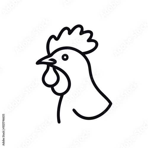 Vector illustration of a rooster Head, Chicken icons.