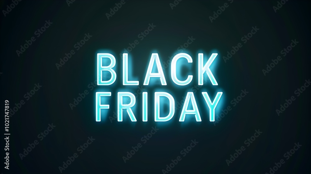 White 'BLACK FRIDAY' Neon Sign on an elegant Dark Background White 'BLACK FRIDAY' Neon Sign on an elegant Dark Background