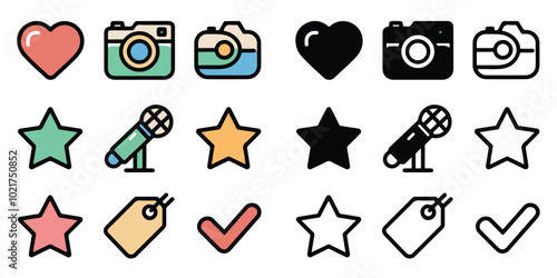 illustration of an symbol icons white background
