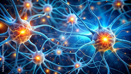 Communication of Brain Neurons Through Electrochemical Signals - Neuroscience Concept