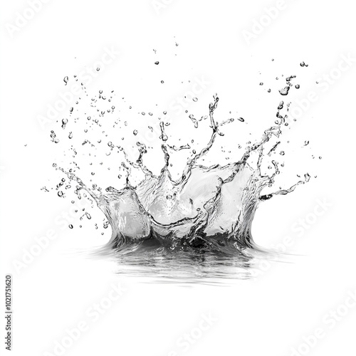 Realistic water splash isolated wave-style on a transparent background
