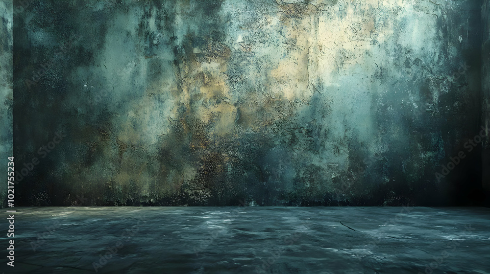 Dark Green Grunge Wall and Floor Background - Abstract Texture Dark Green Grunge Wall and Floor Background - Abstract Texture