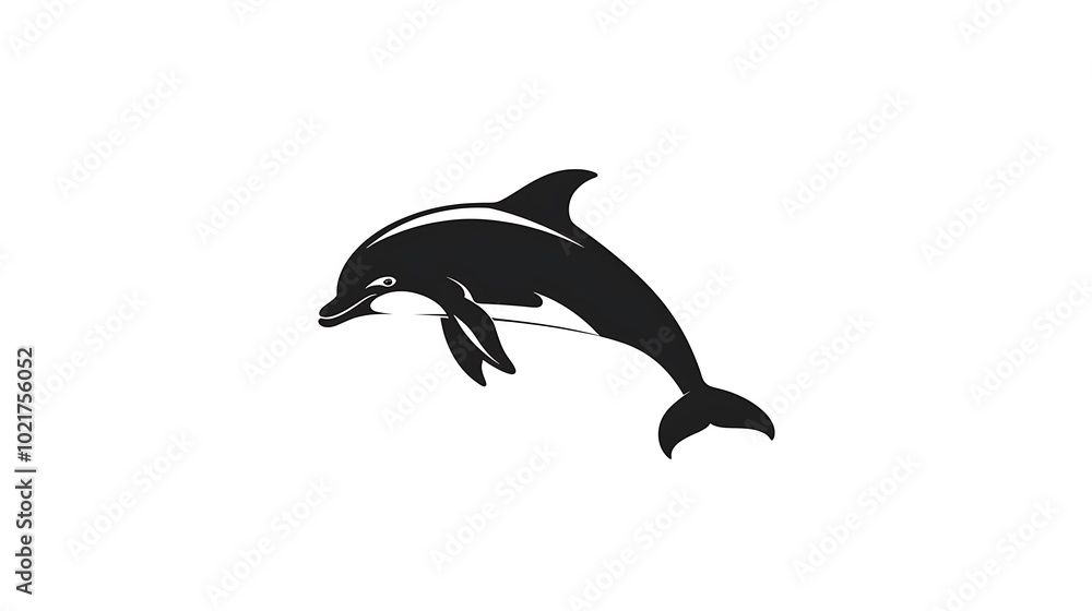 Craft a simple minimalistic dolphin logo icon isolated on a white background Craft a simple minimalistic dolphin logo icon isolated on a white background