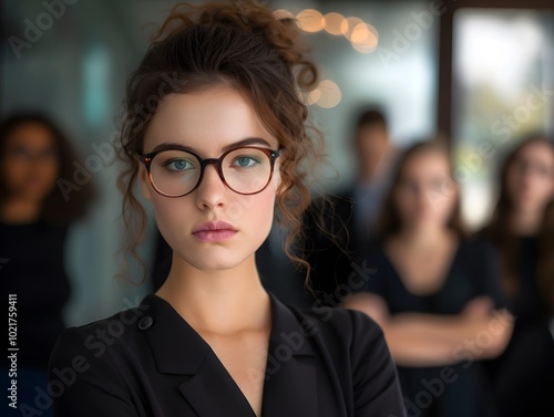 Portrait of beautiful female business manager standing