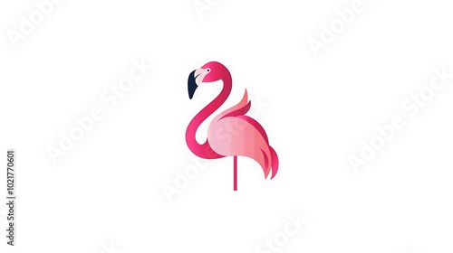 Create a sleek minimalistic flamingo logo icon isolated on a white background photo