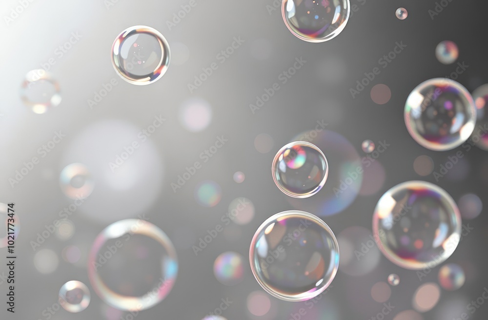 Macro close up of soap bubbles. Transparent drops liquid bubbles molecules. Colorful Abstract Background. Macro close up of soap bubbles. Transparent drops liquid bubbles molecules. Colorful Abstract Background.