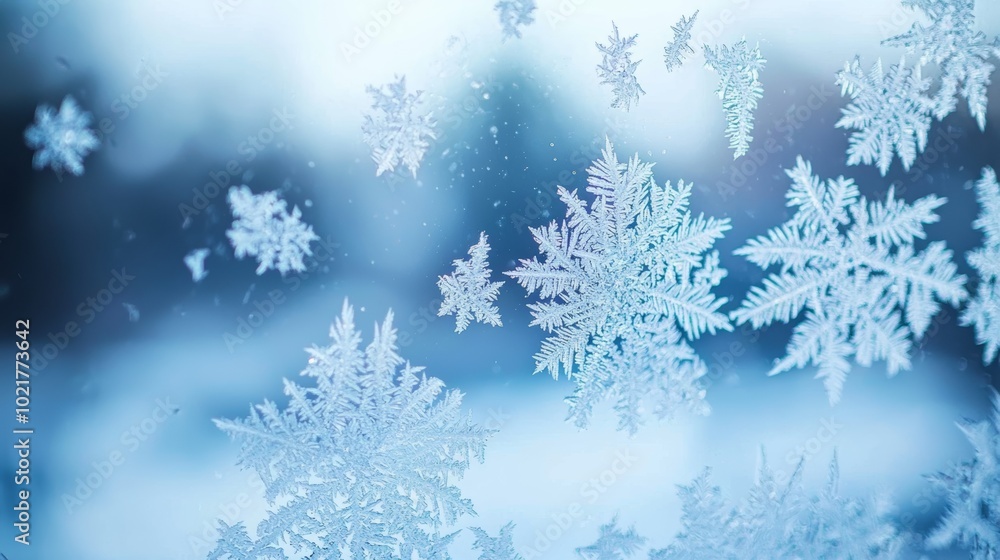 Frost Crystals Forming on a Window Pane, Winter Weather Phenomenon Generative AI Frost Crystals Forming on a Window Pane, Winter Weather Phenomenon Generative AI