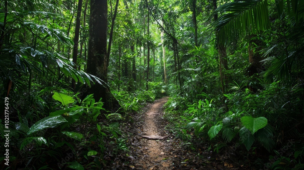 Fototapeta premium Dense Forests and Jungles Landscape for Travel and Adventure Generative AI