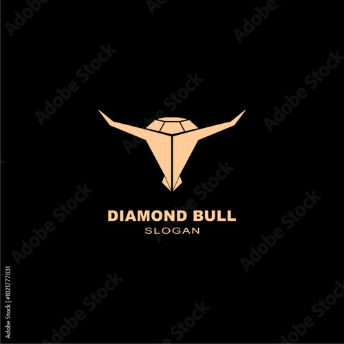 
Bull head and diamond logo design