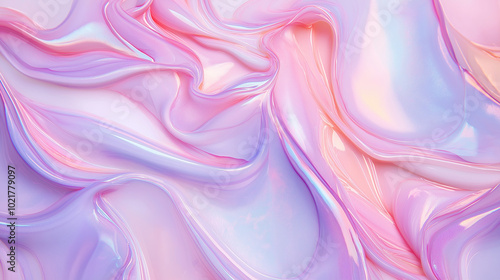 Abstract swirls of pink and purple paint create a unique design.