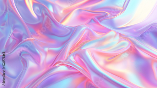 Wallpaper Mural Abstract iridescent fabric with flowing folds in soft pastel colors. Torontodigital.ca