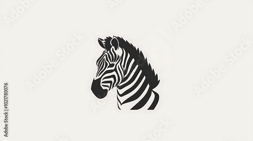 Create a sleek minimalistic zebra logo icon isolated on a white background